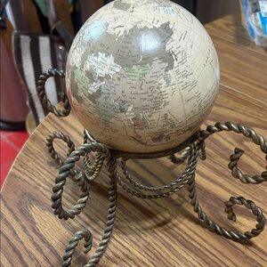 Vintage Globe with Ornate Stand